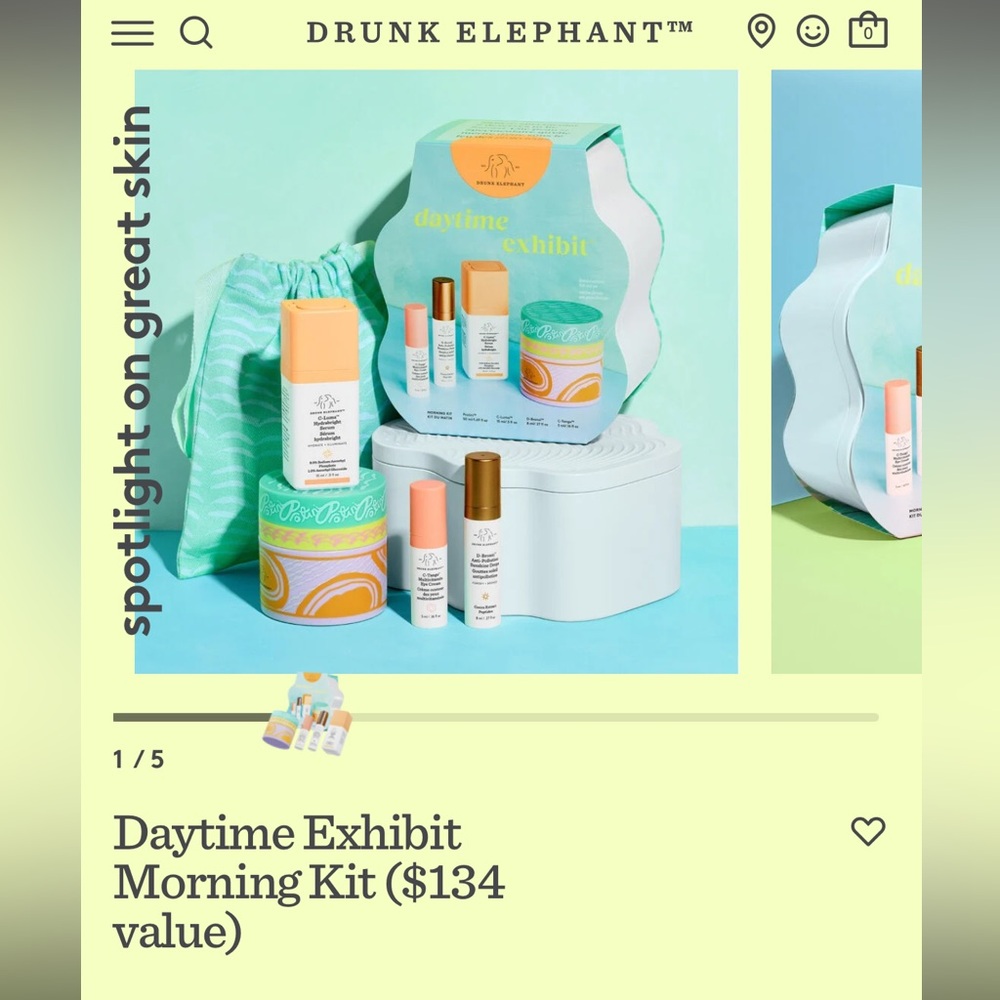 Drunk Elephant Daytime Exhibit Kit in Orange and White